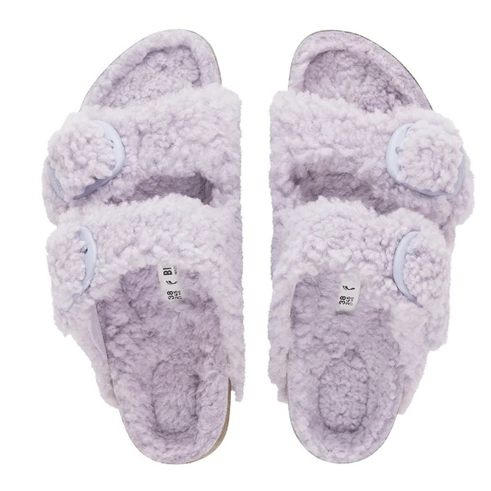 Birkenstock Fuzzy Lilac Sandals